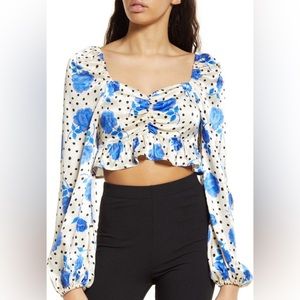 Topshop Floral Mix Print Crop Top